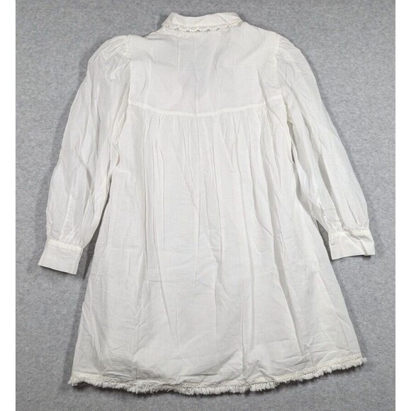 Be Blumarine Women Dress Size 10 Crochet Fringe Cutout Long Sleeve Delicate - Picture 5 of 11